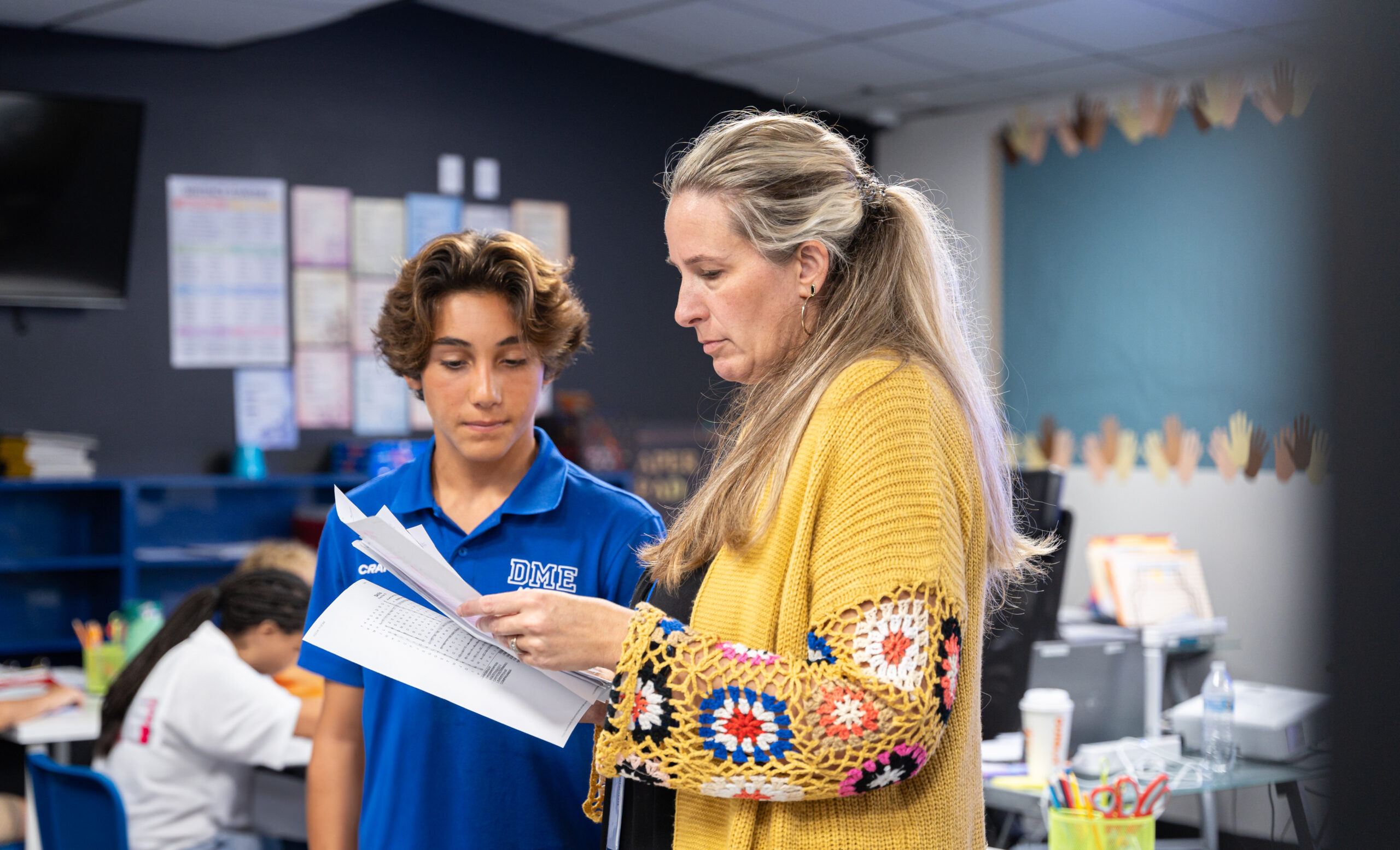 Middle school classroom at private school in Daytona Florida