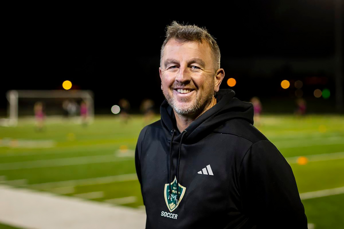 Richard Duffy, DME Academy Director of Girls Soccer, on the field