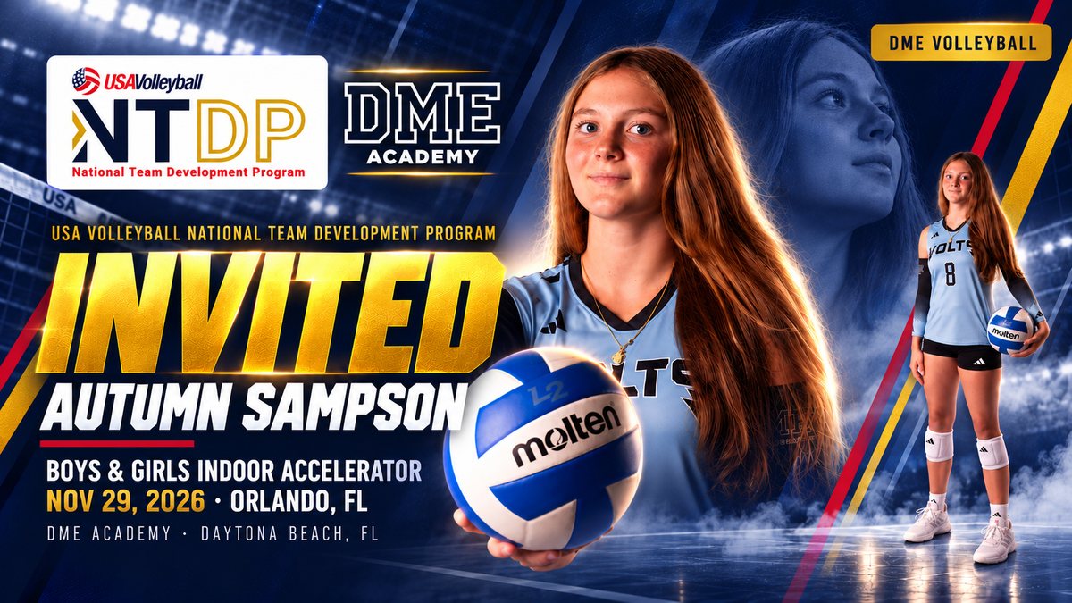 Autumn Sampson of DME Academy volleyball, invited to the USA Volleyball National Team Development Program Accelerator