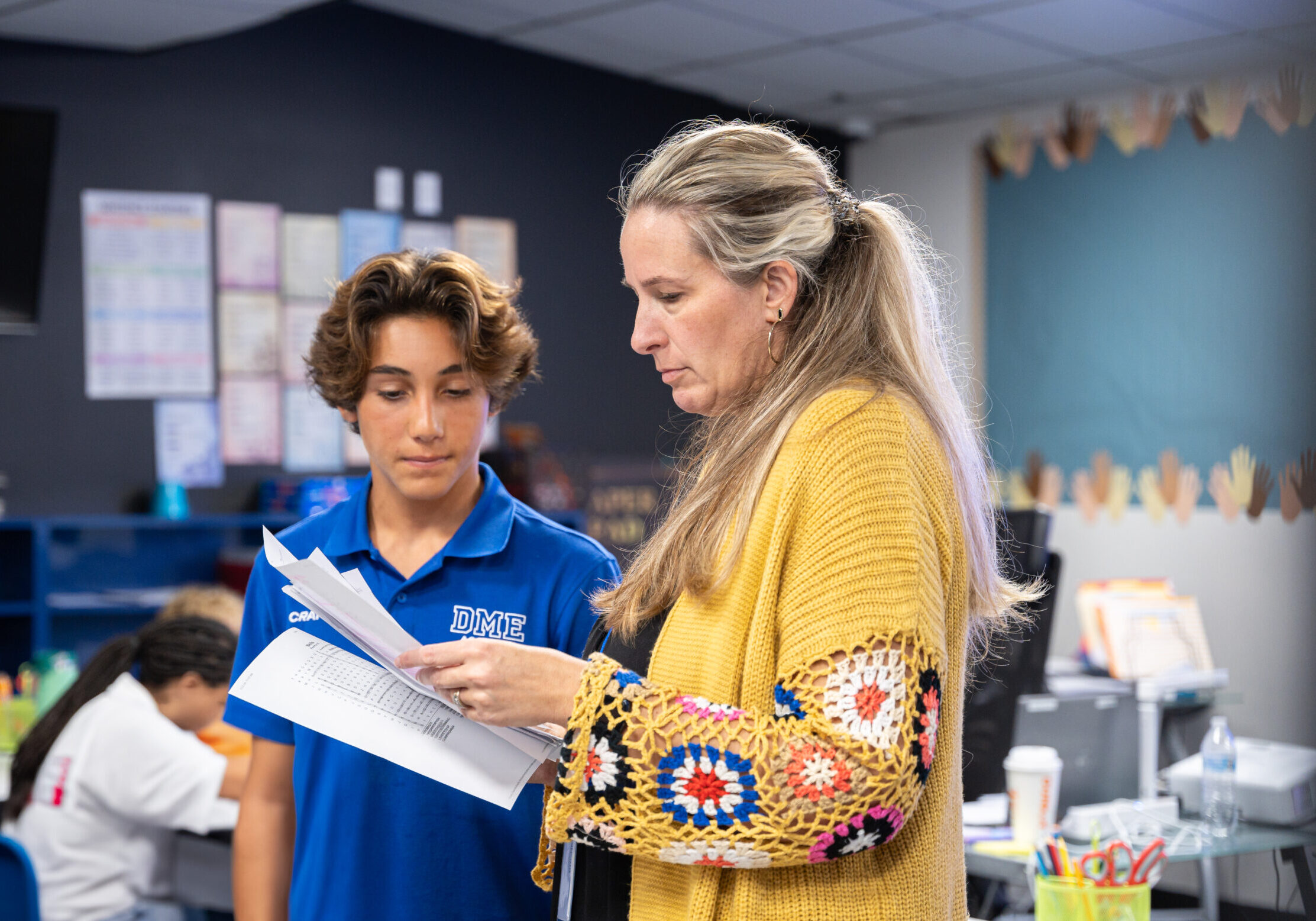 Middle school classroom at private school in Daytona Florida